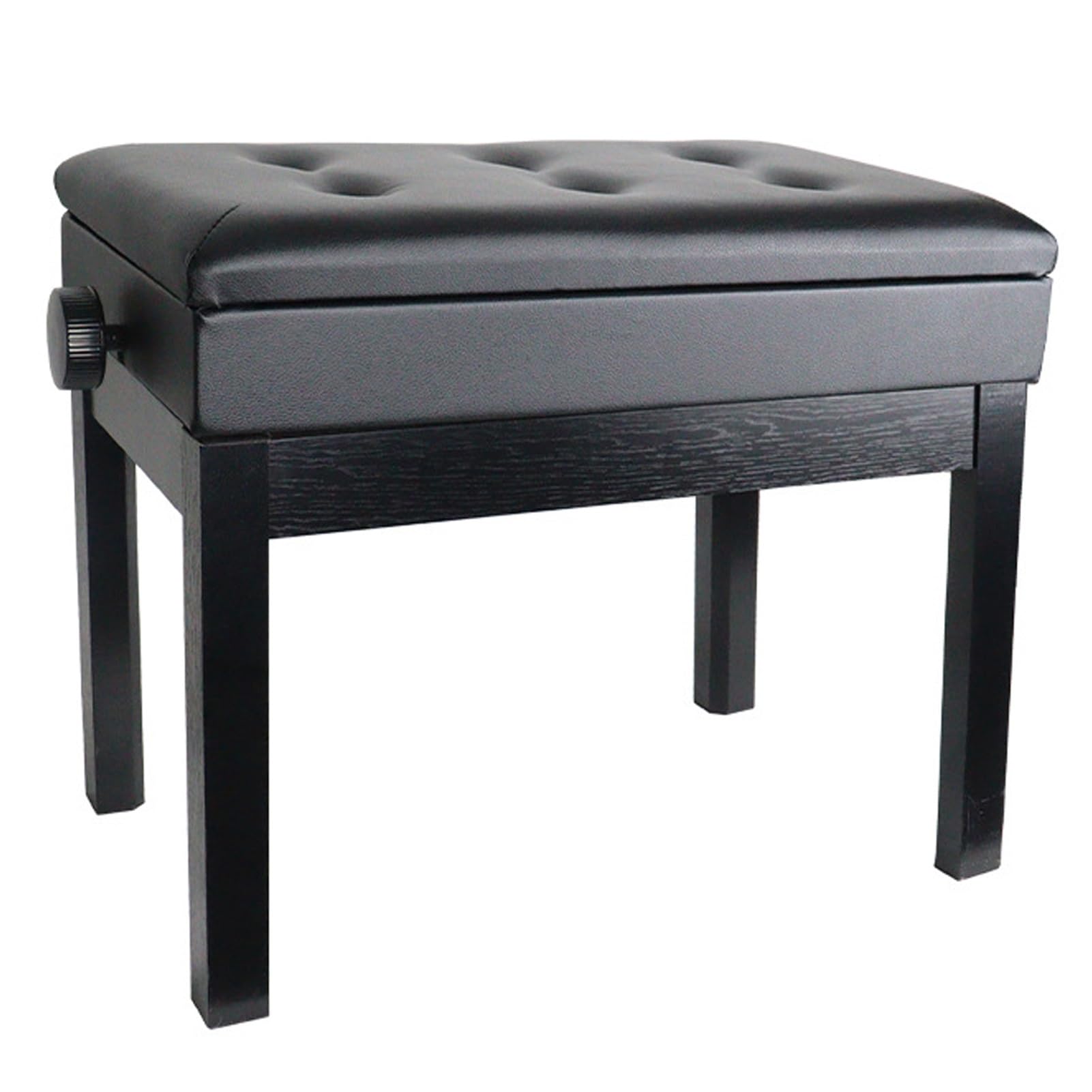 Meiiron Banc de Piano avec siège rembourré en PU, Hauteur réglable de 48 à 58 cm - Tabouret Simple Noir avec Rangement - Chaise de Musicien à Assemblage Facile for pianiste