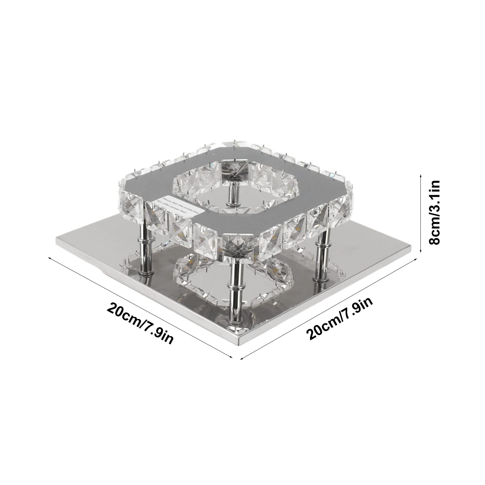 Modern LED Ceiling Lamp with 3 Light Color and Faux Crystal Design Decorative Square Faux Crystal Mini Chandelier - Image 2