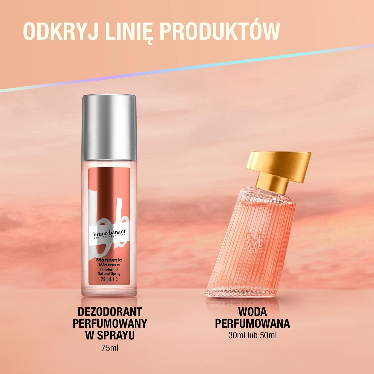 bruno banani Magnetic Woman Damska Woda Perfumowana o Słodkim Ambrowym Zapachu, 50 ml