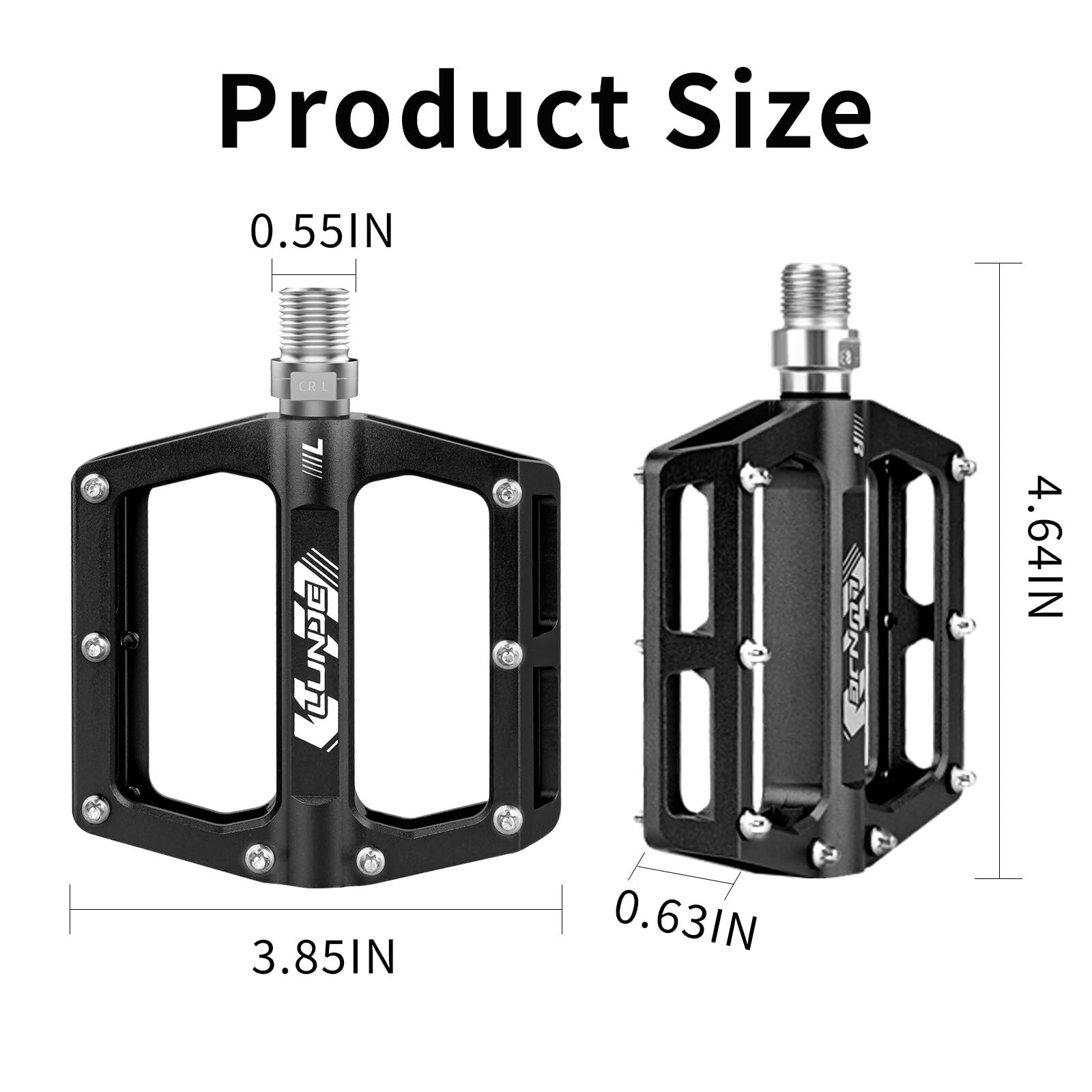 Pedali per bici lavorati a CNC, 6061-T6 in alluminio aeronautico, filettatura 9/16 pollici, piattaforma antiscivolo per mountain bike, strada, pendolari, MTB, ghiaia, e-bike, leggeri e durevoli