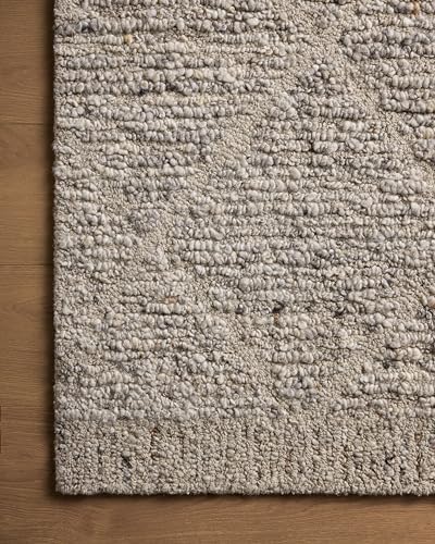 Image of Loloi Magnolia Home by Joanna Gaines Jones Pebble 2'-3 inch x 3'-9 inch Accent Rug | Magnolia Home by Joanna Gaines JON-03 Approx. 2x4 Grey Entryway Kitchen, Plush, Organic, Hand-Tufted, Low-Pile, Accent Rug