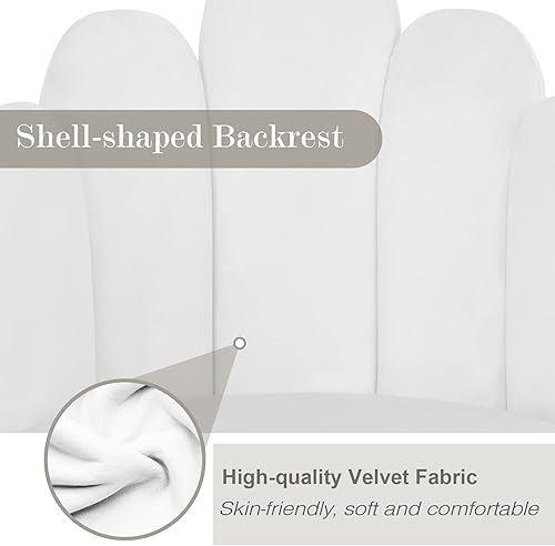 Miniatura 6 de Silla de tocador para sala de maquillaje, silla moderna de mediados de siglo para sala de estar, dormitorio, silla de terciopelo con soporte trasero