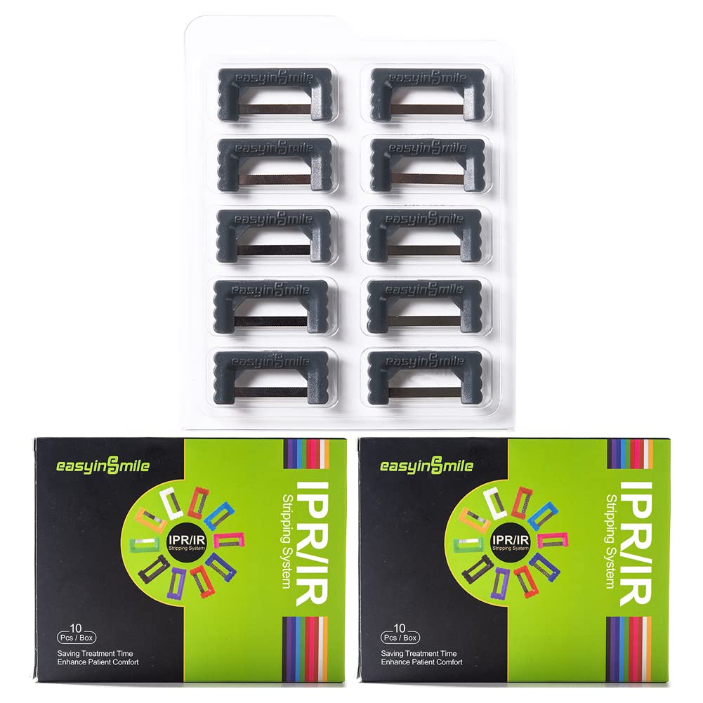 Zahnpolierstreifen 2 Packs Kieferorthopädische Interproximalreduktion IPR/IR-System Einhand-Zahnschmelz-Kit (Gray)
