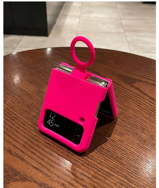 Image of MIDOS Back Cover Compatible with Samsung Z Flip 3 Silicone Case Full Protection Shock Proof Case for Samsung Galaxy Z Flip 3 (Hot Pink)