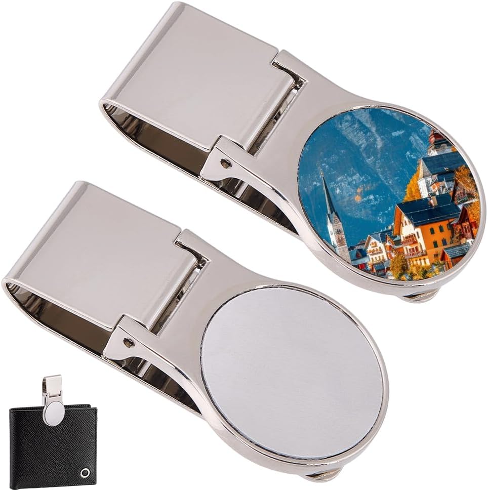 2Pcs Sublimation Money Clip Round Heat Transfer Blank Cash Clip