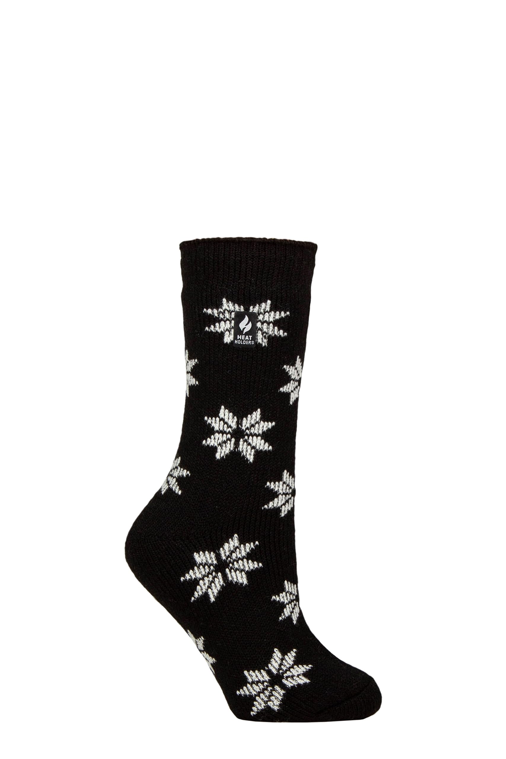 Ladies Original Jacquard Socks - Black Snowflake