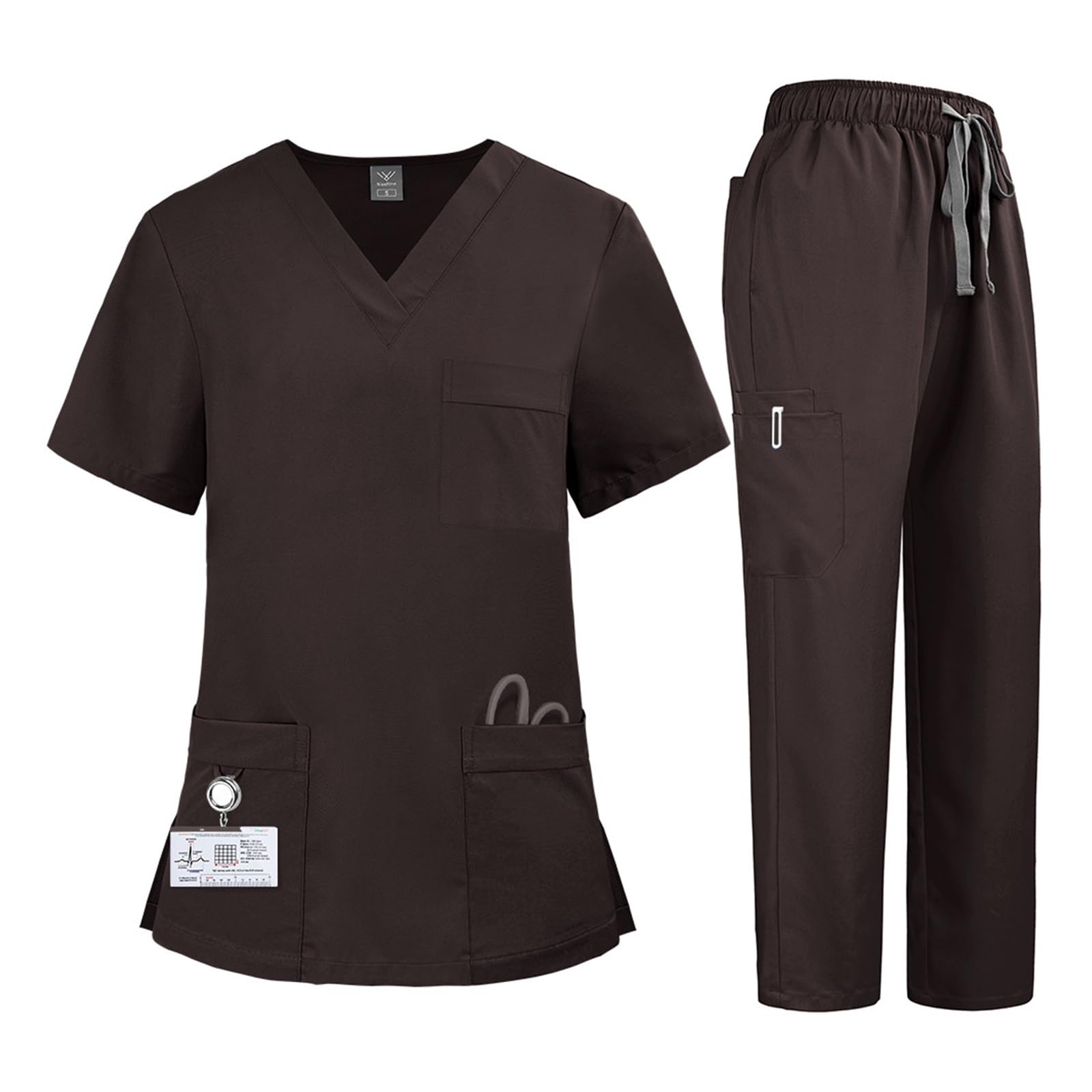 Uniforme De Enfermera Conjunto de dos piezas uniforme médico y enfermero secado rápido for hombres mujeres(Color10,XXL)