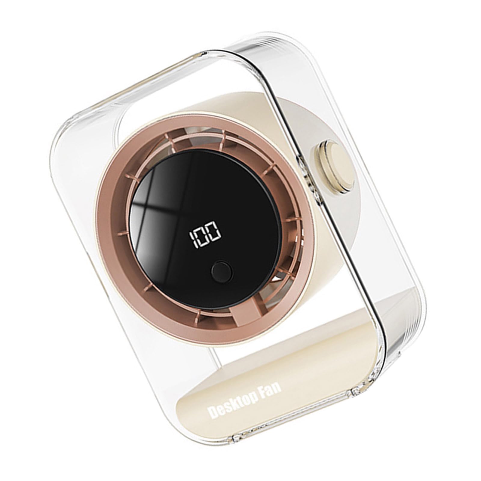 FROMCEO Rechargeable USB Desk Fan Turbocharger Desktop Fan with Digital Display and Quiet Operations LED Display