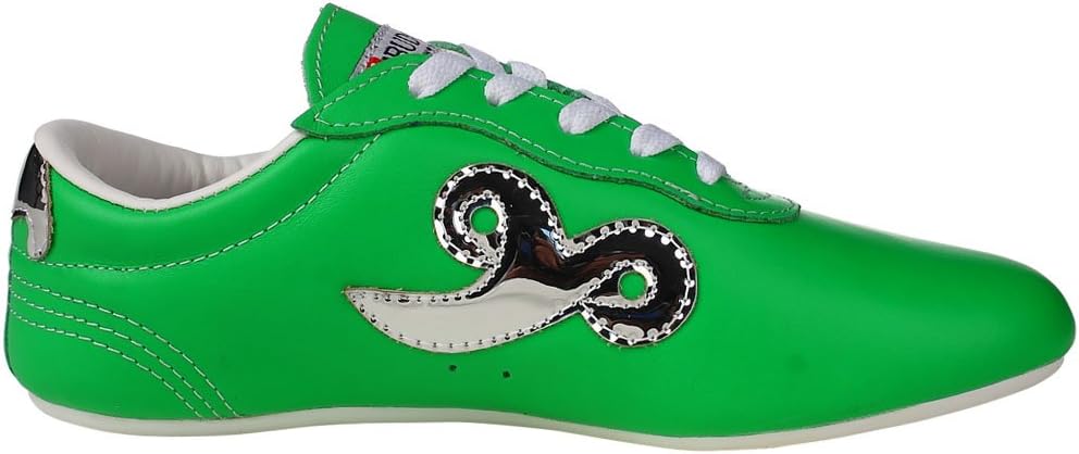 Emerald Leather Wushu Shoes for Chinese Kung Fu