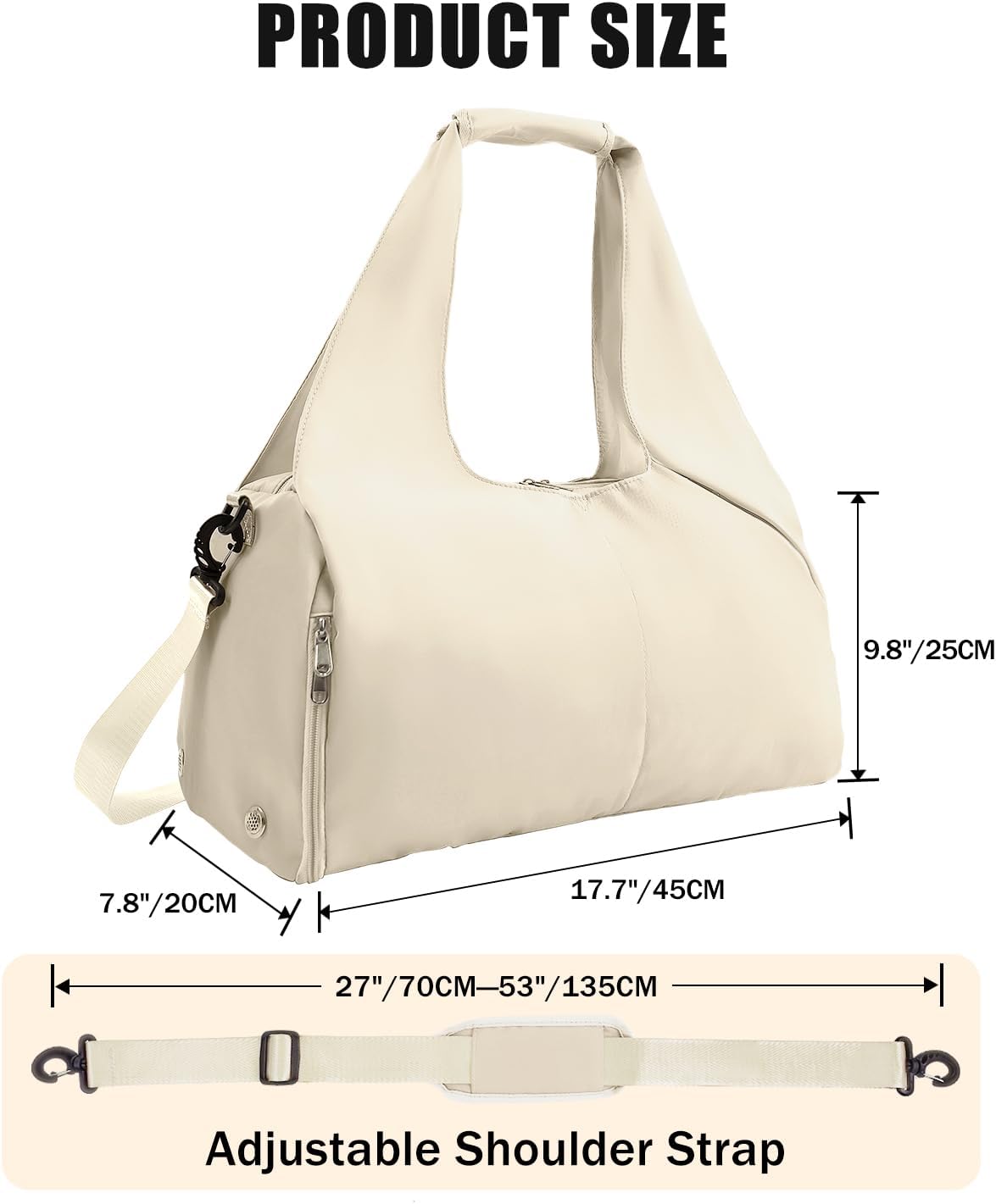 Gym Bag for Women with Shoe Compartment Yoga Mat Bag with Wet Pocket and Water Bottle Holder Weekender Bag with Strap - Image 6