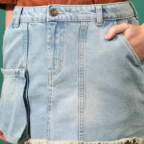 Image of Tales & Stories Denim Skirt for Women-Y118410