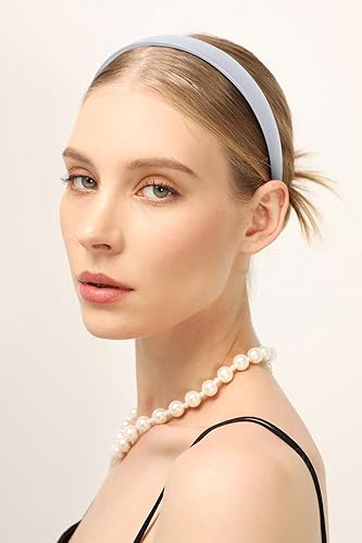 Miniatura 7 de WOVOWOVO Diademas de cuero de 1 pulgada para mujer, antideslizantes, suaves, de poliuretano, para mujer, de moda, lindas diademas de belleza a la