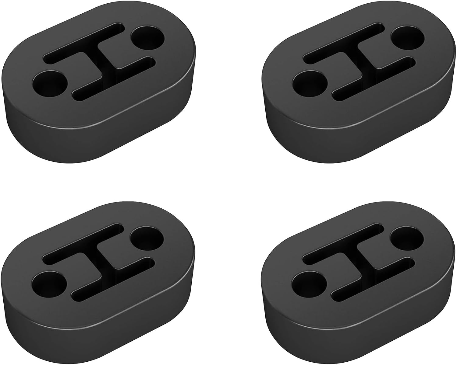 Exhaust Rubber Hanger,2 Holes 0.45 inch Rubber Exhaust Hanger Universal Muffler Bushing(4pack)