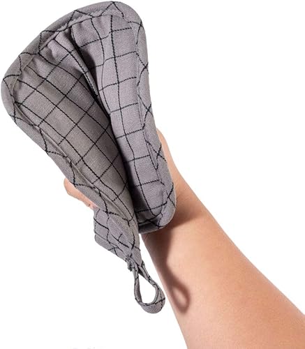 Miniatura 5 de Posavasos 100% algodón para cocina de uso diario, resistente al calor, para cocinar y hornear, juego de 3 cuadros negros