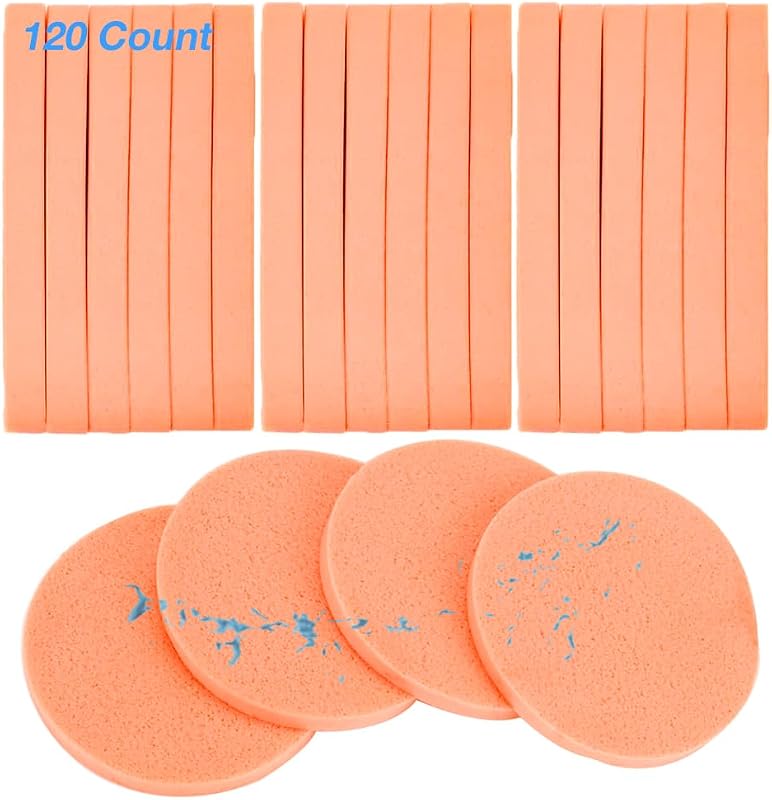 Esponjas faciais comprimidas FITINI laranja, 120 unidades