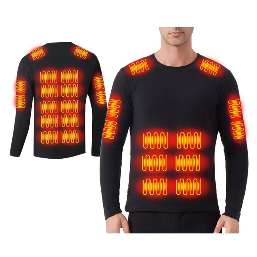 Ropa Interior Térmica para Hombre, Camisetas Chaquetas Y Camisetas De Esquí con Calefacción USB De 26 Zonas