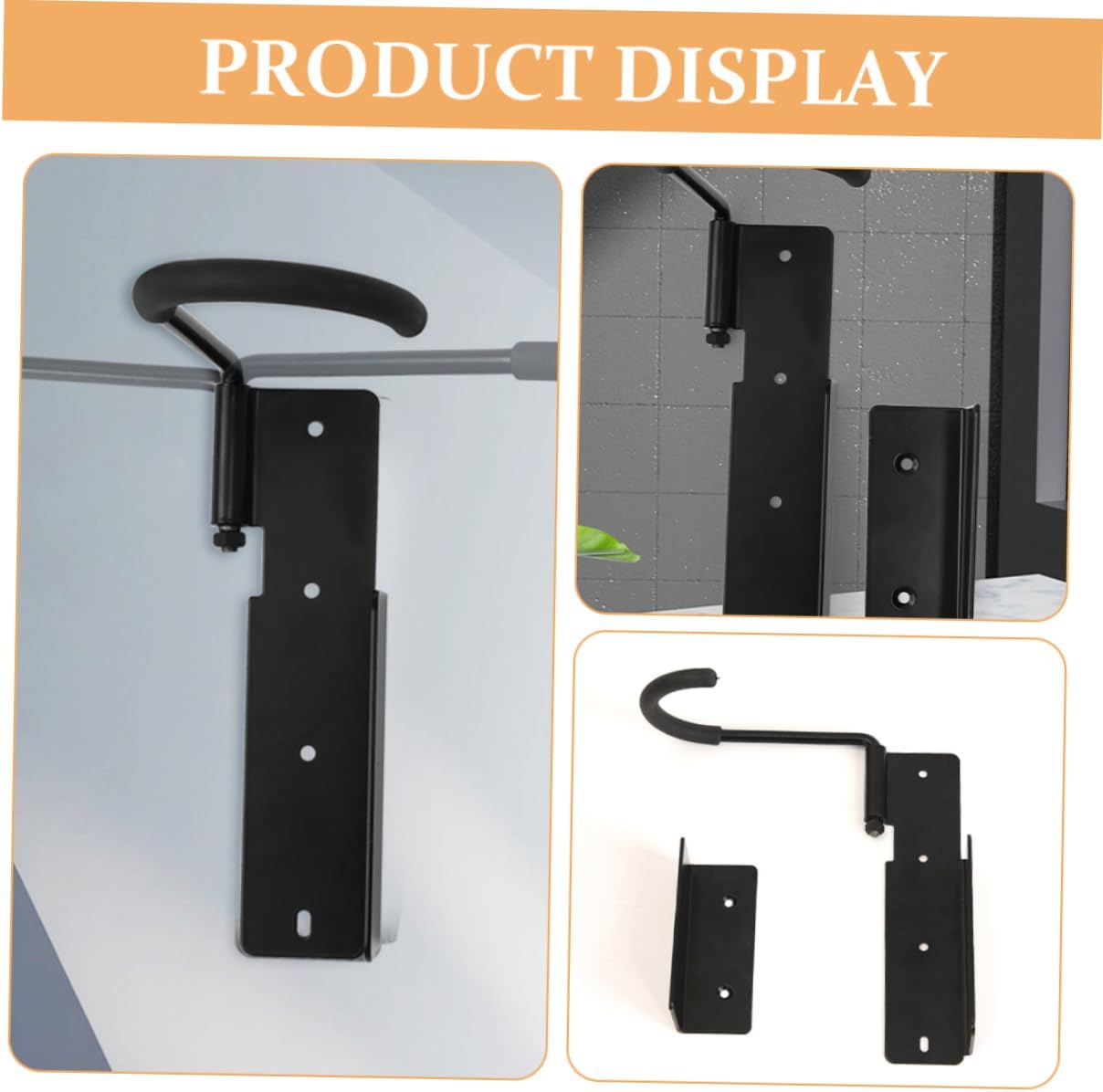 VANZACK 2Sets Wall Mounted Bicycle Rack for Garage Durable Bike Hanger Storage Bracket Protects Bike Frame Fits Road Mountain Folding Bikes Space Saving