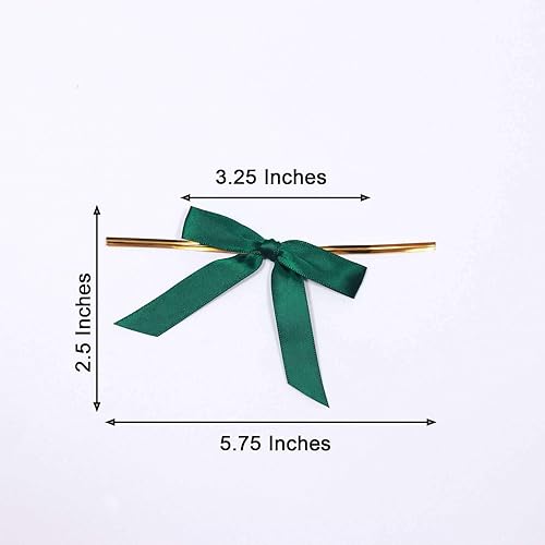 Miniatura 7 de Efavormart - 50 lazos de cinta preatados de satén verde esmeralda cazador de 3 pulgadas, cesta de regalo, decoración de bolsas de recuerdo de