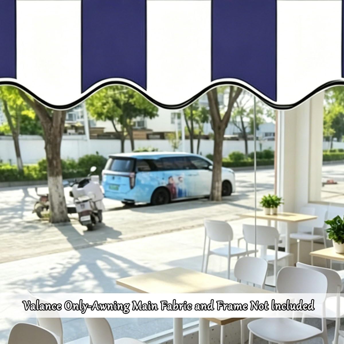 Mantovana per Tenda da Sole Resistente All'Acqua, Anti-UV, Ricambio Bordo in Poliestere Cuciture Rinforzate – 5 3.5 2.7 4.5 7 m(Beige,380cm)