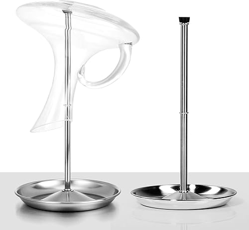 Miniatura 3 de Soporte de secado para decantador de vino con cabeza de silicona para evitar arañazos, estante desmontable con base de captura de goteo, decantador