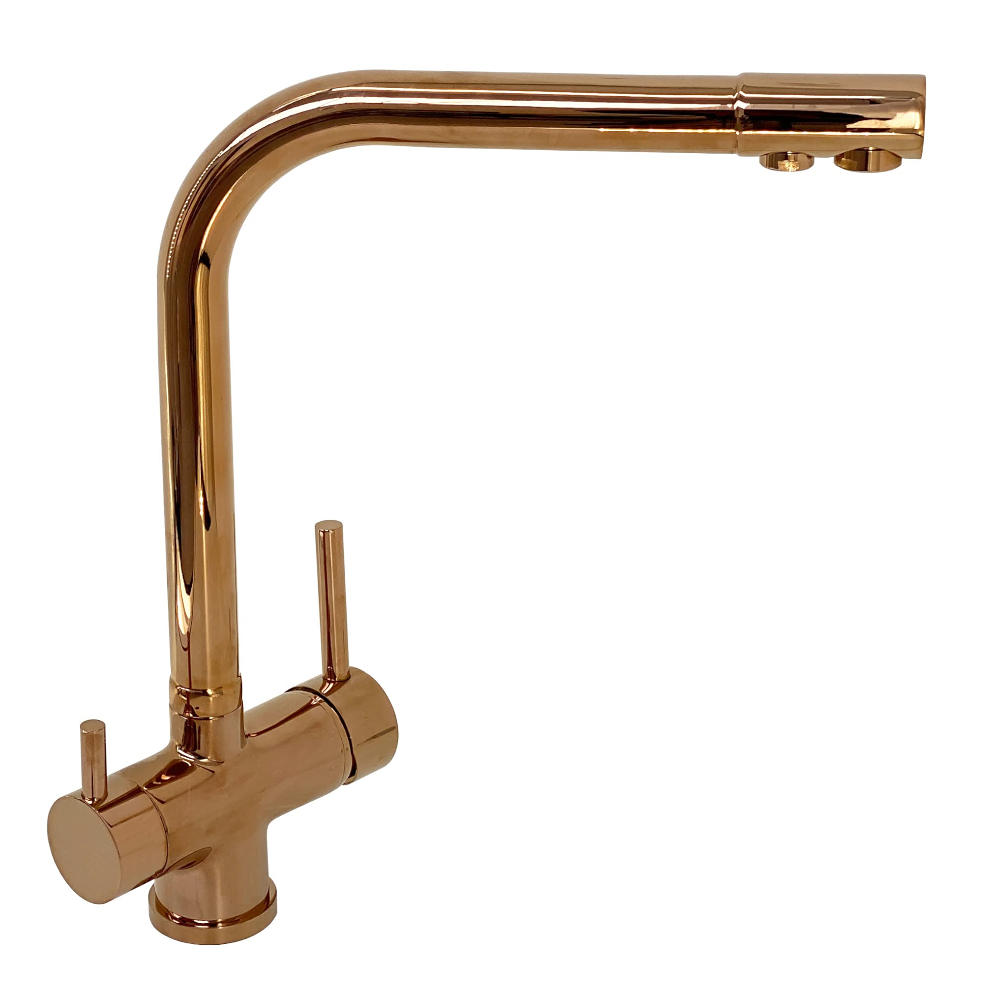 ENKI, Modena, KT090, Rose Gold, Kitchen Sink Mixer Tap, Contemporary 3 in 1 Water Filter Purifier Tap, Solid Brass, Modern Design, Easy to Install, 1-Year Guarantee
