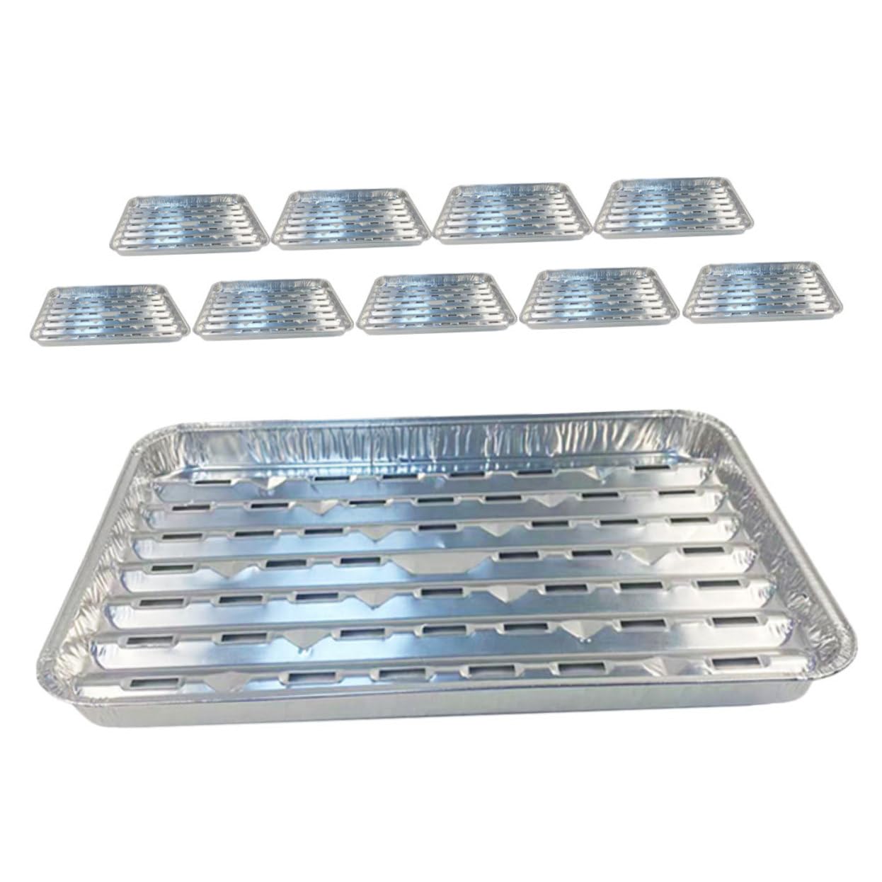 Moules aluminium perforés 9x13cm | Poêles barbecue jetables résistants pour cuisine extérieure