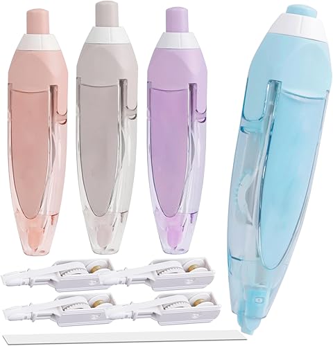 8 unidades de cinta blanca recargables, 4 cintas retráctiles de corrección blanca y 4 recambios de cinta blanca de repuesto, suministros