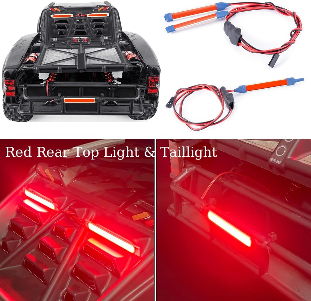 MORLORDY 1/7 RC Car LED Light Kit - Headlight Taillights Rear Top Light Lamp Set for ARR-ma 1/7 Mojave 6S EXB BLX RC Desert Truck