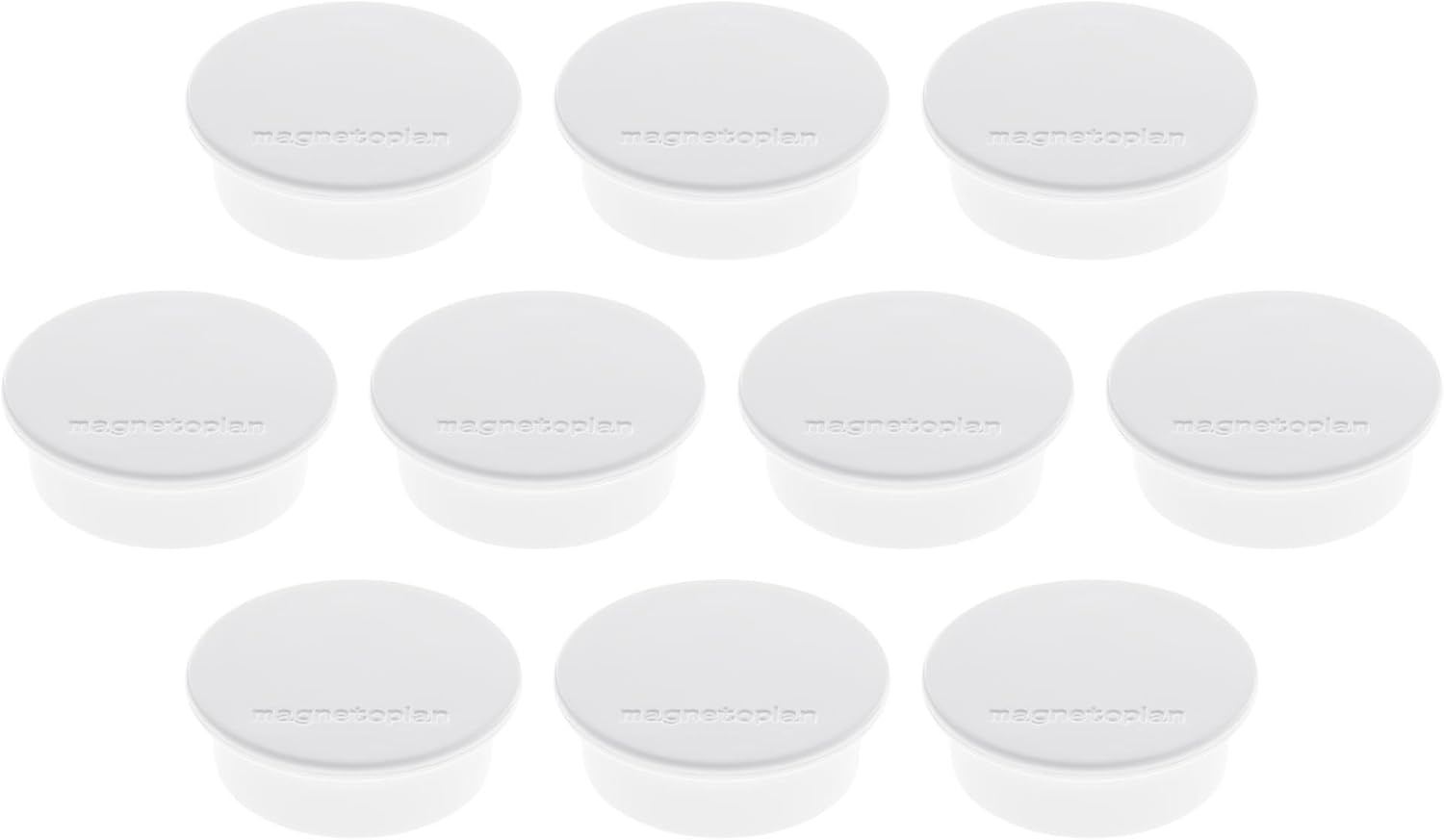 Magnetoplan White Round Utility Magnet Holder, 40 mm, 10 Pack, 2.2 kg Pull Force