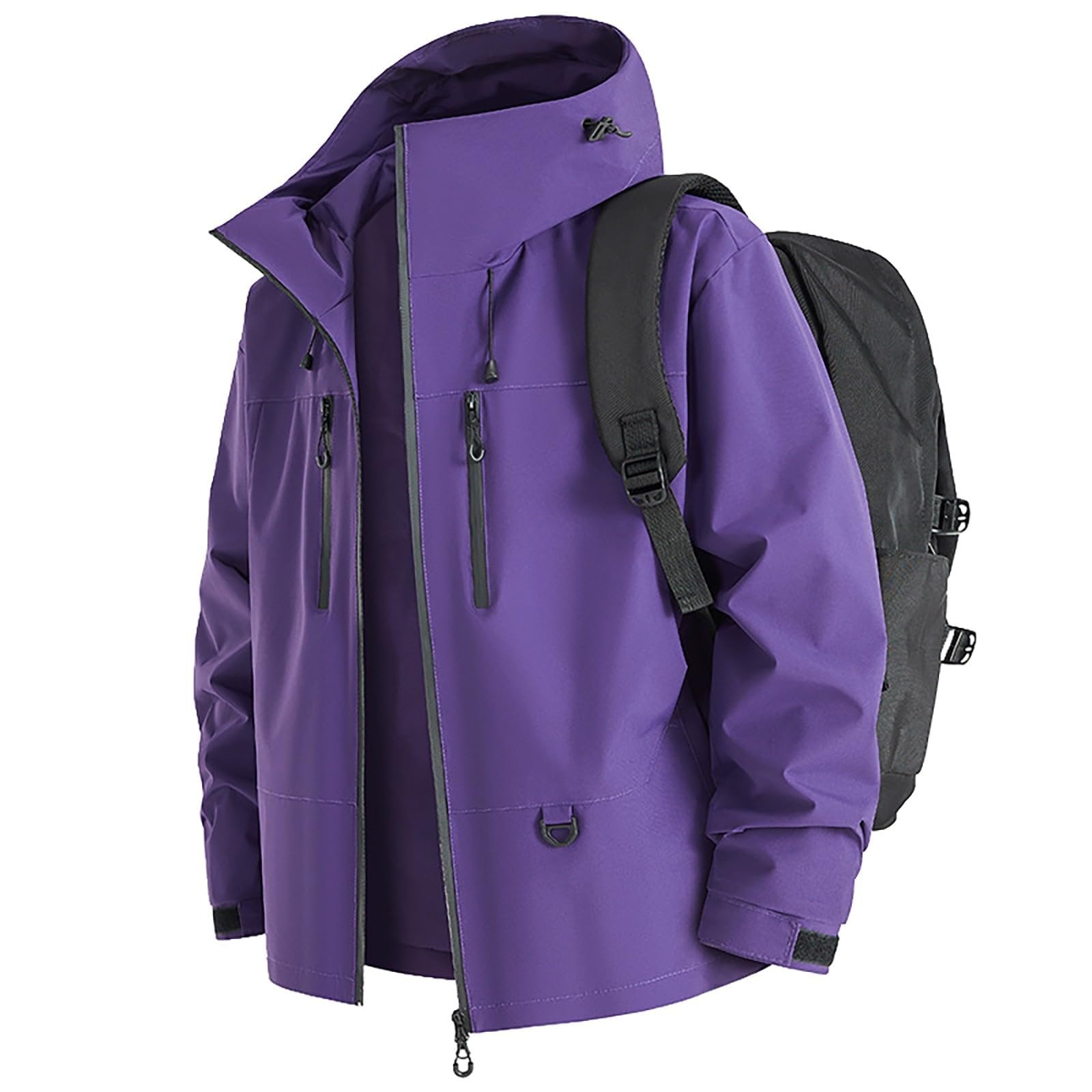 Genérico Cortavientos Para Mujer-Impermeable Con Capucha Para Mujer Ligero Extragrande Largo Cortavientos Para Exteriores
