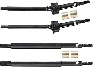 TRX4M Axle CVD Shafts 1/18 RC Crawler Hardened Steel Driveshaft 5mm Extended +2mm Thread CVD Front Rear Axle Shafts for 1/18 RC Crawler TRX4M Upgrades (TRX4M Axle Shafts Black)