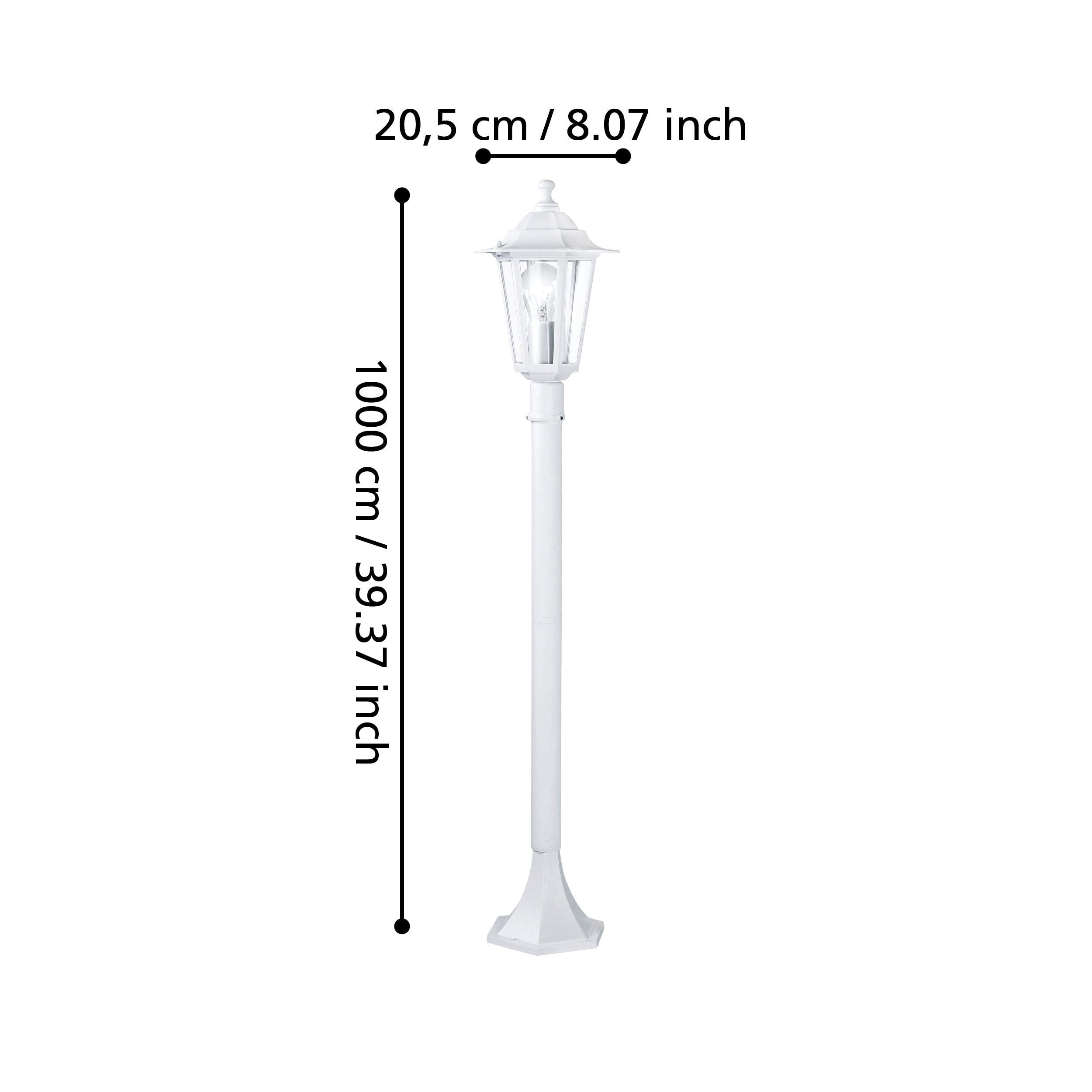Eglo Laterna 5 Lampada a piantana per esterni, lampada a 1 luce | per esterni, lampada in fusione di alluminio e vetro, colore: bianco, attacco: E27, IP44