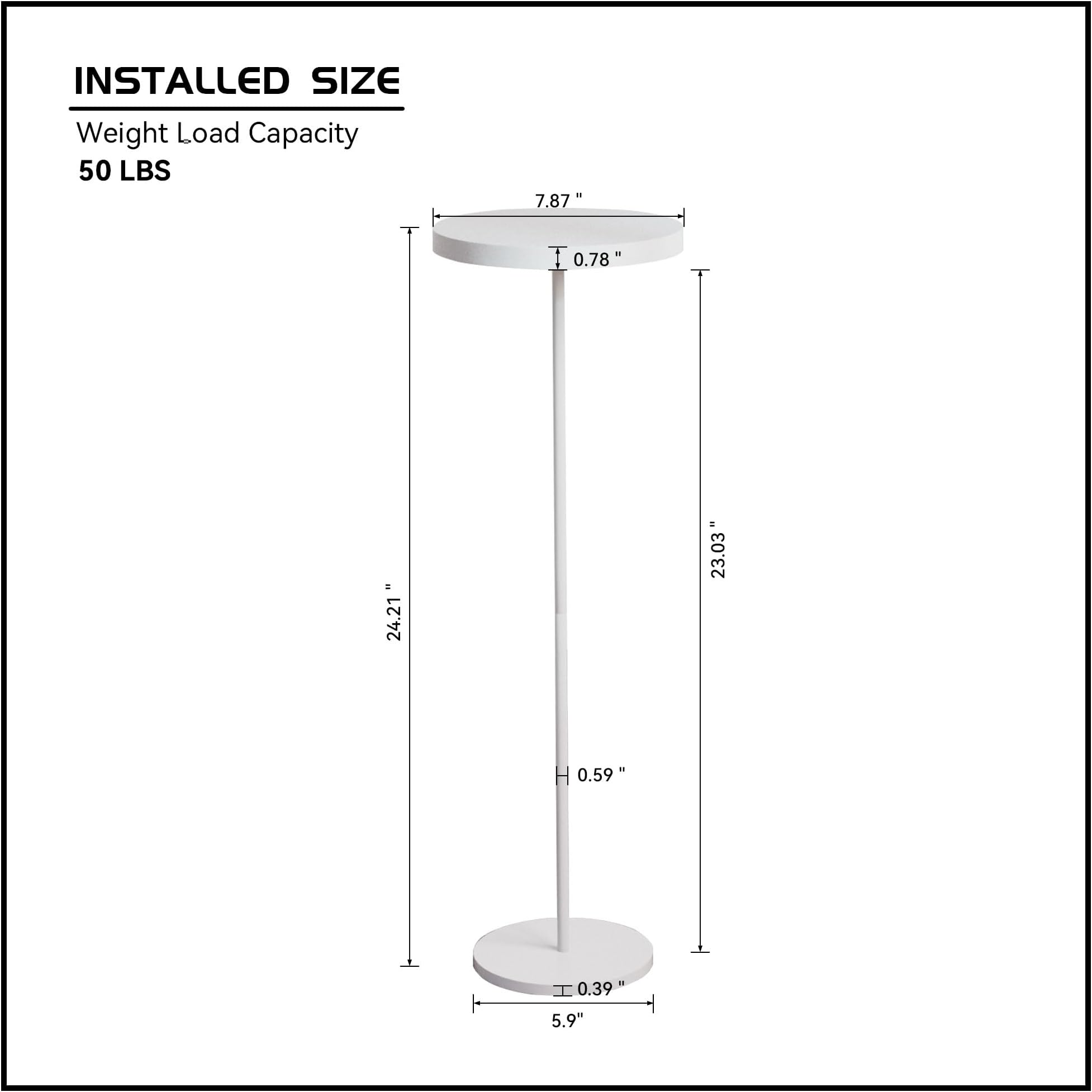 Small Side Table, Metal Round Drink Table, Desktop Diameter 7.87“ for Living Room Bedroom Small Spaces Sofa Couch Chair, White
