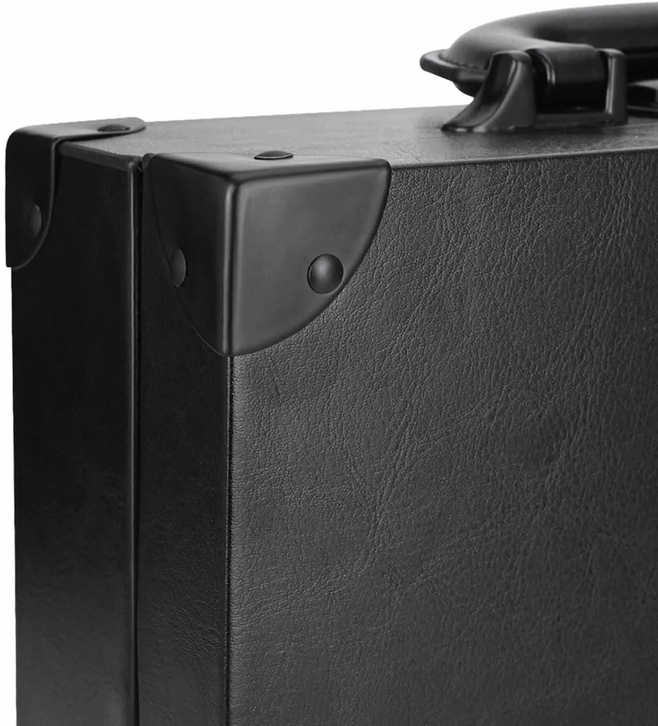Hairdressing Scissors Storage Box, 30x9x23.5cm (11.8x3.5x9.3in) PP Aluminum Alloy PU Leather Barber Tool Case for Stylists and Pet Groomers, Portable Travel Case with Combination Lock