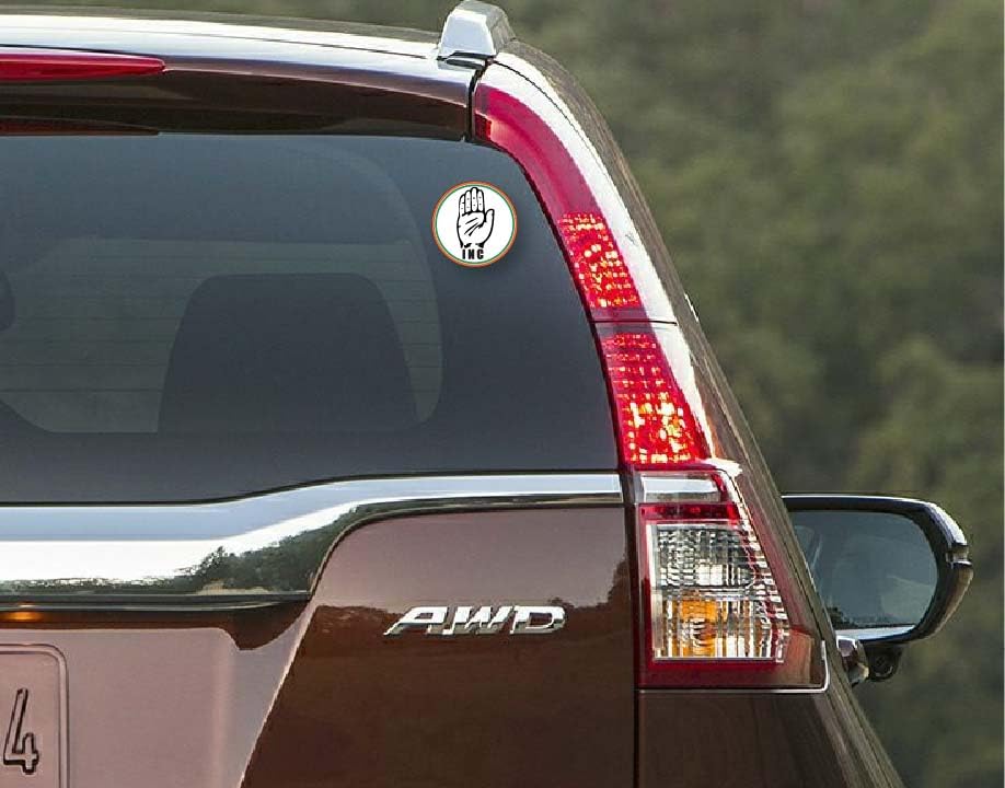 PEACOCKRIDE Indian National Congress Party I INC I Political I Car Window Sticker (PVC Vinyl)