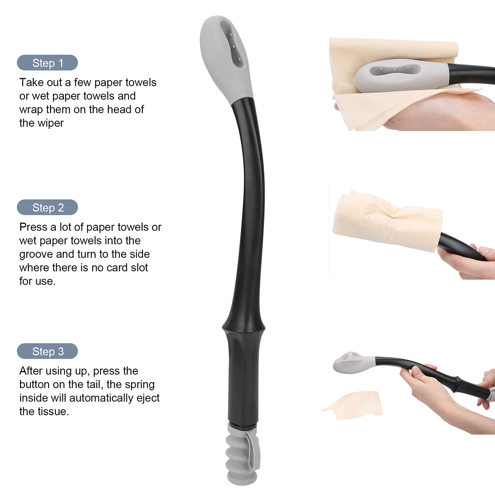 Bottom Wiper Long Handle Comfort Bottom Wiper - Asistente de limpieza para una vida cotidiana Herramienta de asistencia para el hogar para mujeres mayores embarazadas 15 7