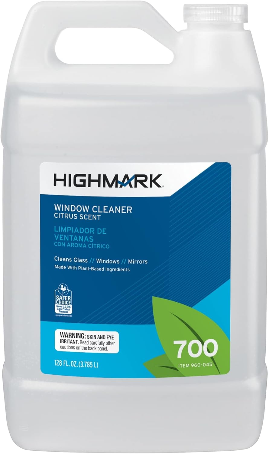 Highmark® Window Cleaner, Citrus Scent, 128 Oz Bottle, Case