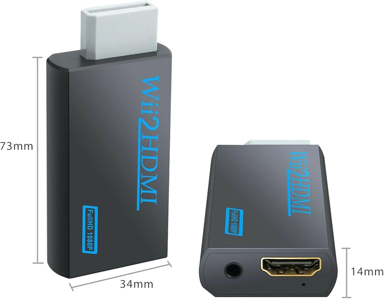 Wii HDMI Adapter, Wii HDMI Converter with 1.5m High Definition HDMI Cable Support All Display Modes (720P/1080P