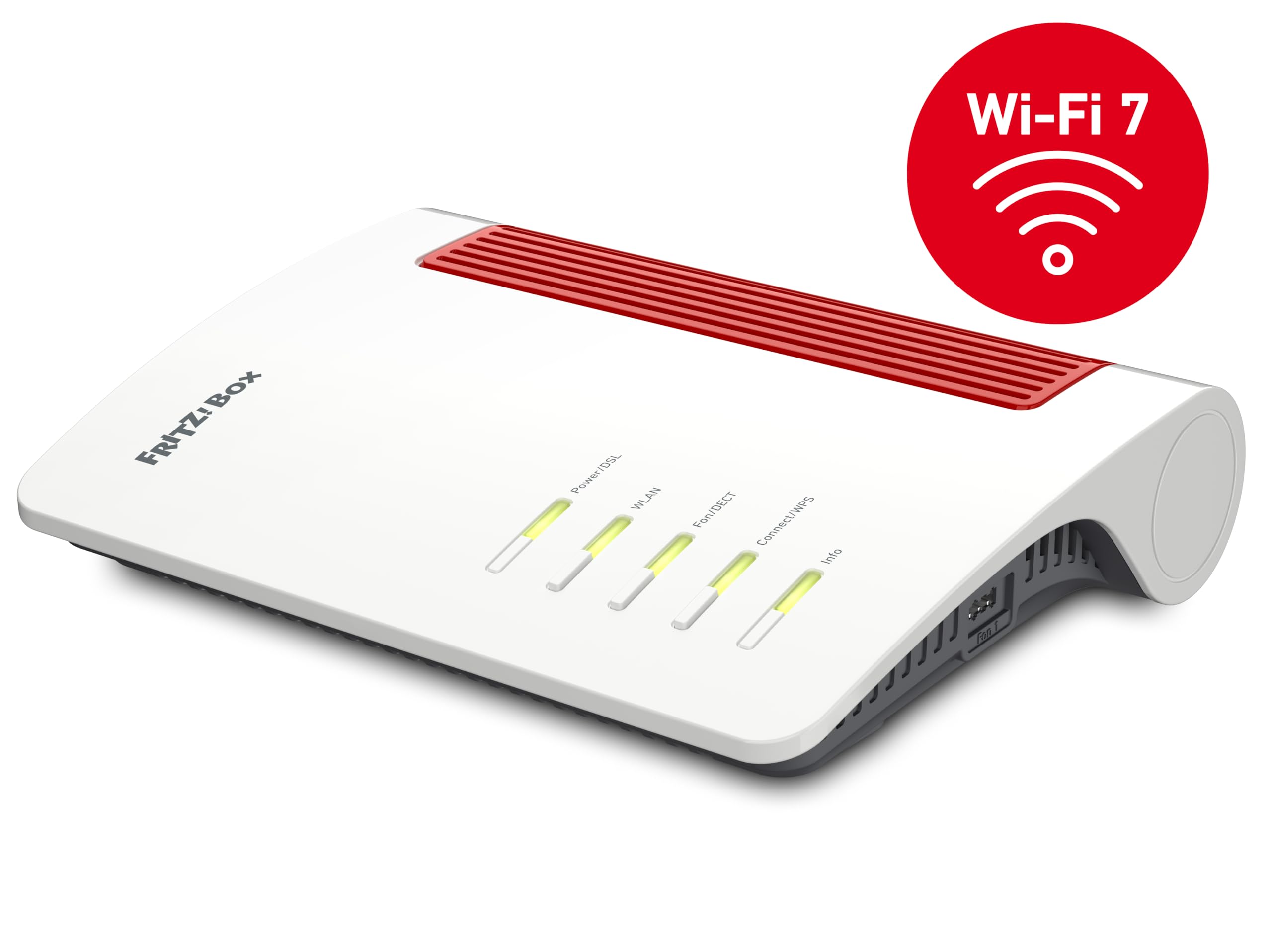 AVM Fritz!Box 7690 (router Wi-Fi 7 da 5.760 Mbit/s (5 GHz) e 1.376 Mbit/s (2,4 GHz), fino a 300 Mbit/s con supervectoring VDSL e ADSL2+, rete WLAN, base DECT, versione in lingua tedesca)