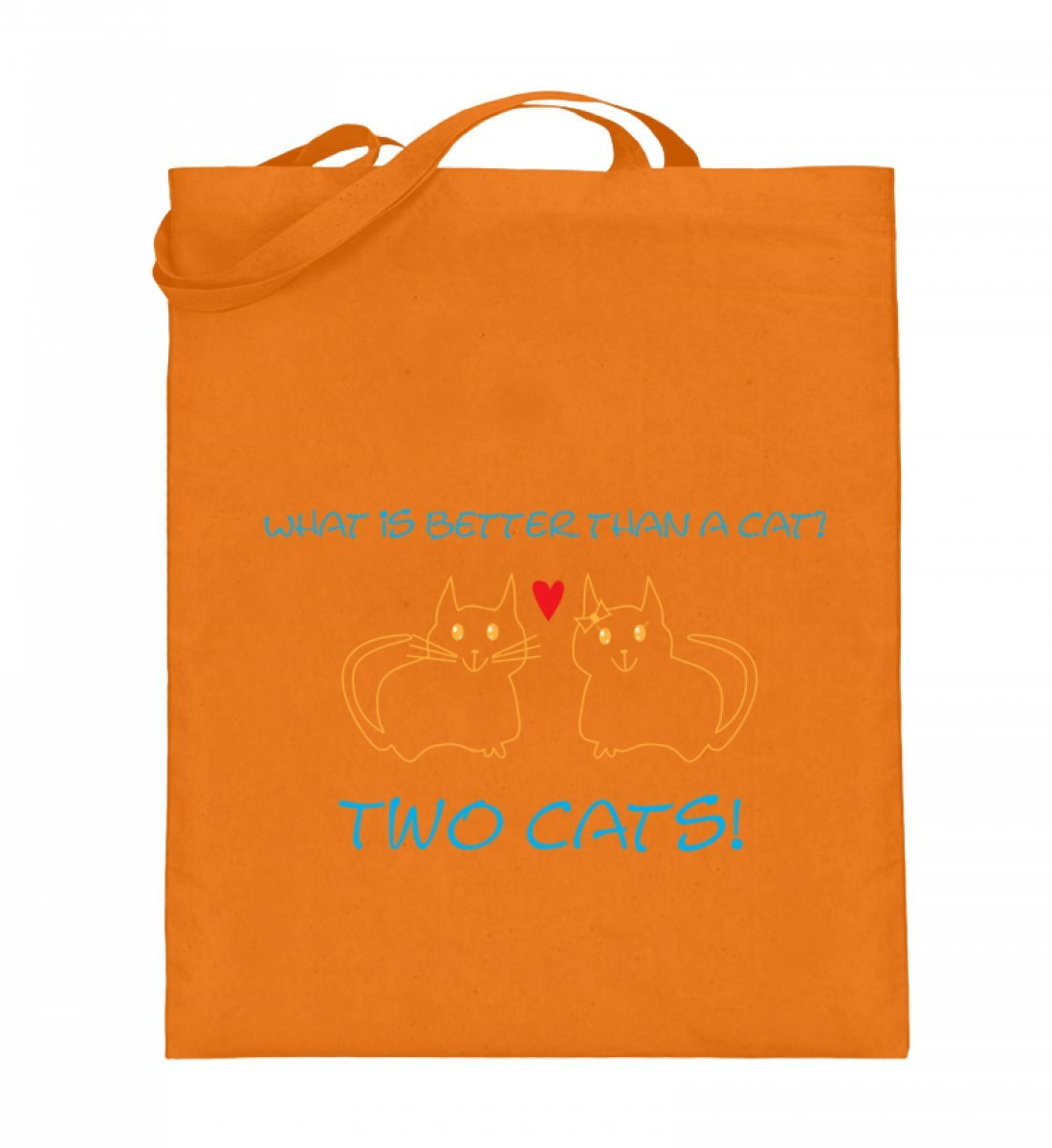 Sac en toile de jute chat orange moyen 38x42cm à longues anses - 2