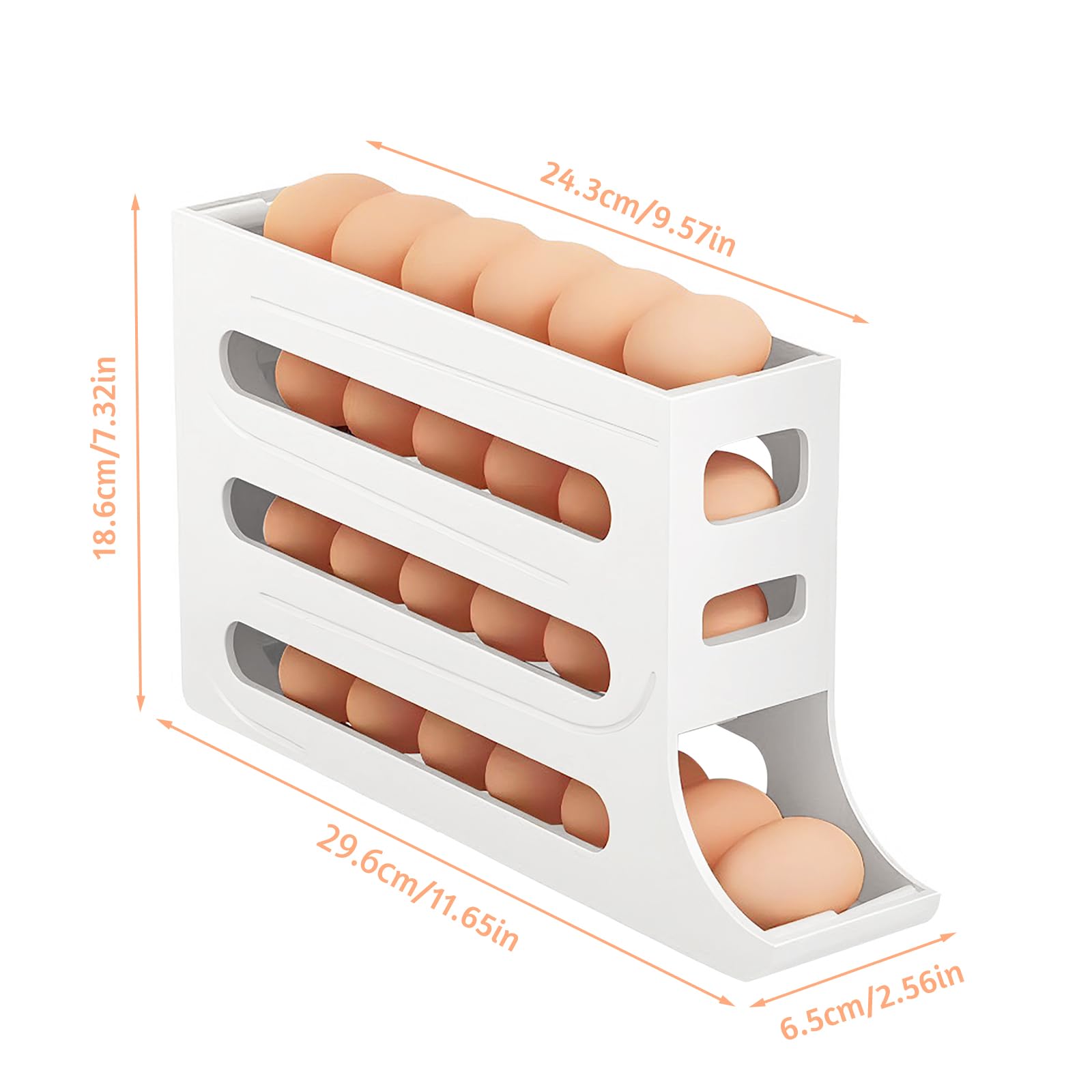 Portauova Frigo Con Rotolamento Automatico - Contenitore 28 Uova Salvaspazio - Foto 2