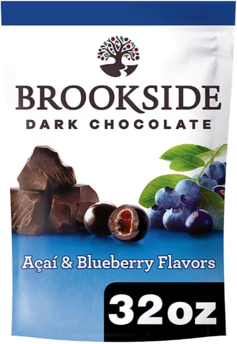Dark Chocolate, Acai/Blueberry, Basic, 32 Oz