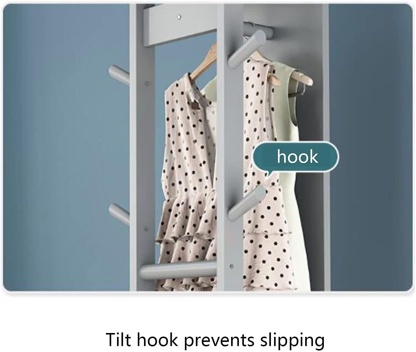 Floor-Standing Solid Wood Rotating Coat Rack，360° Swivel Floor Mirror with Storage Shelf – Gray Standing Garment Coat Rack for Bedroom, Living Room, Fitting Room – Stylish & Functional Cloth