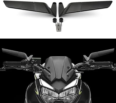 Fits for Kawasaki Z900 2019-2024/ Z6502021-2024/ Z900 SE Black Rearview Side Mirrors Rotating Wind Wing Mirrors Anti-glare Naked Bikes Mirrors
