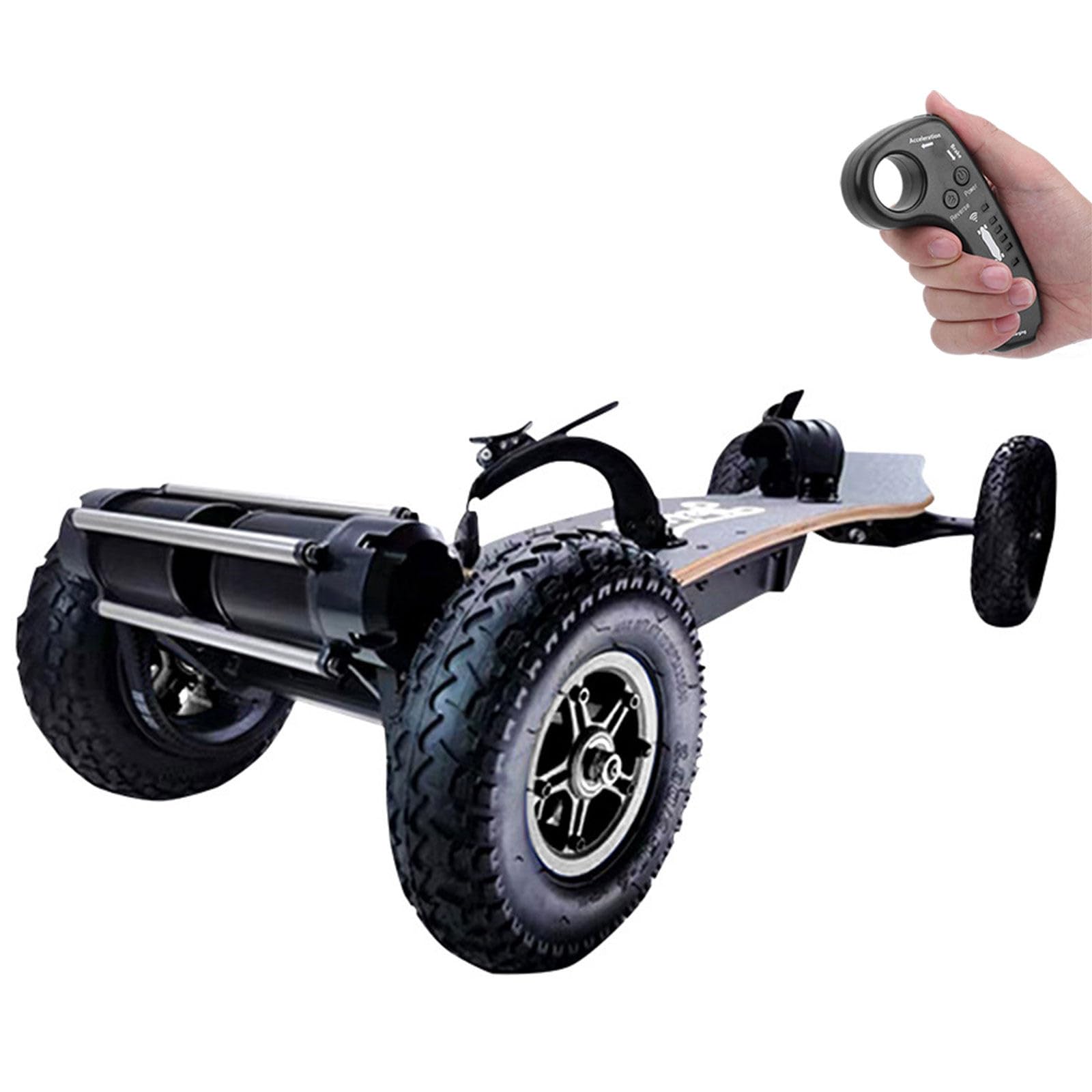 Planche Tout Terrain, Skateboard électrique Tout Terrain, Double Moteur 2×1650W, Vitesse 40 km/h, amortisseurs performants pour Usage Urbain Square-Corners