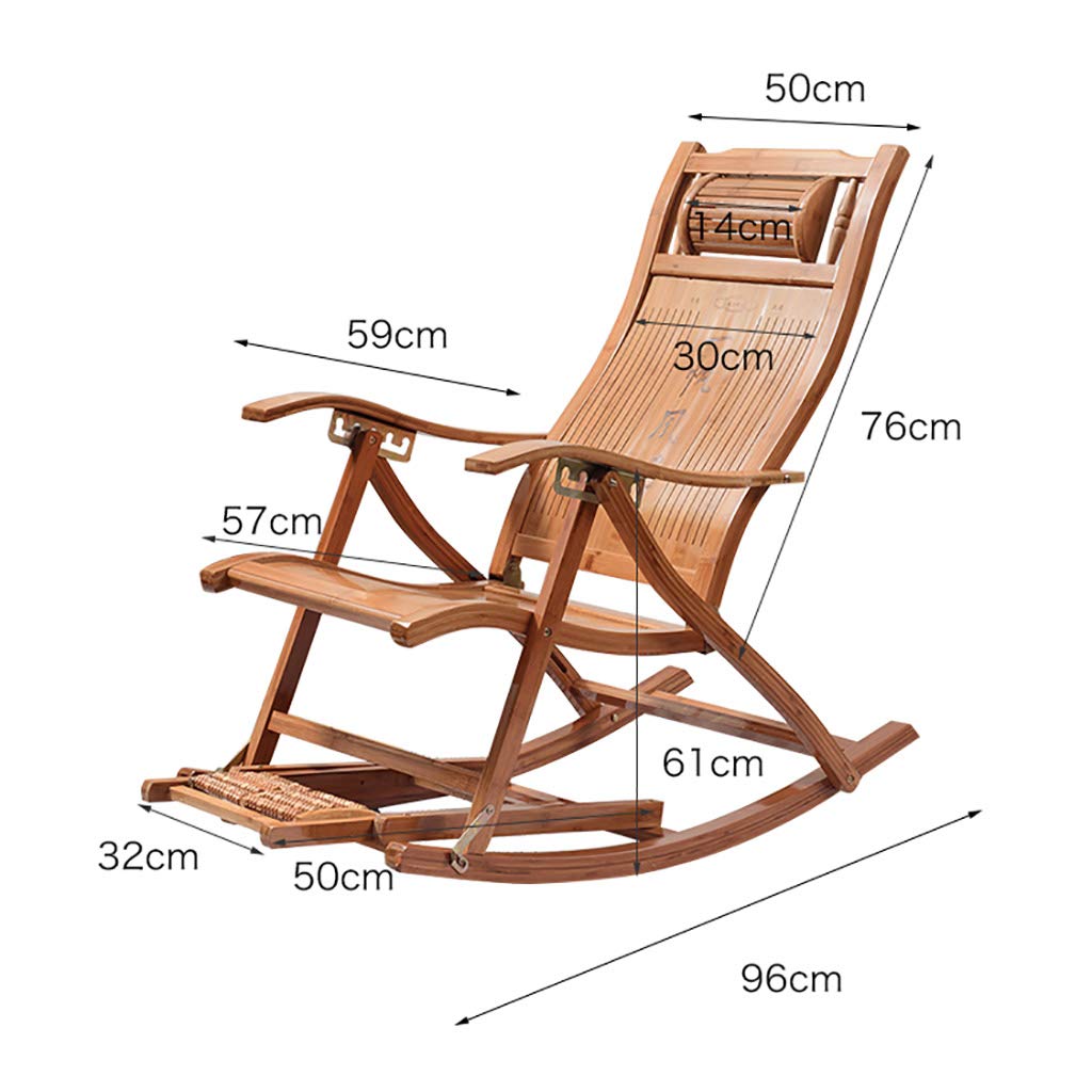 Amazon.de: Schaukelstuhl Bambus Klappbalkon Wohnzimmer Schlafzimmer Siesta  Recliner mit Massage Fusttze Lounge Chair Relaxsessel