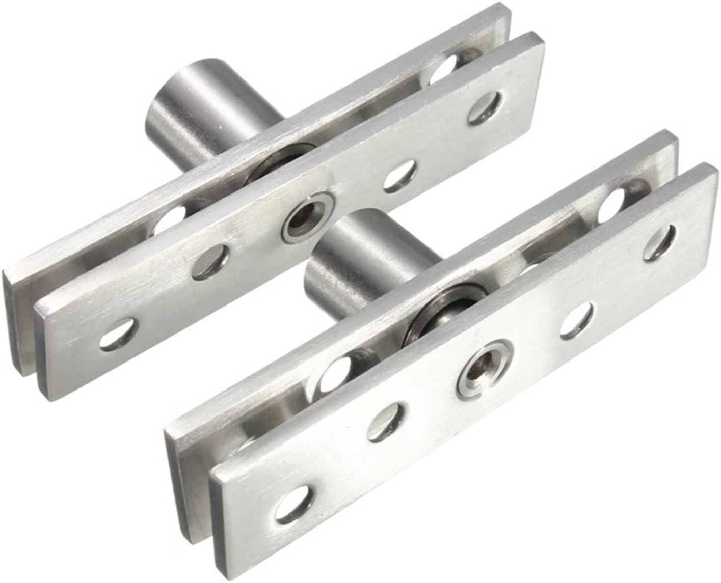 2 Pair Rotating Hinge,74mm Length 360 Degree Stainless Steel Door Pivot Hinge,DIY Hardware4PCS Silver Easy to Install Cerniera