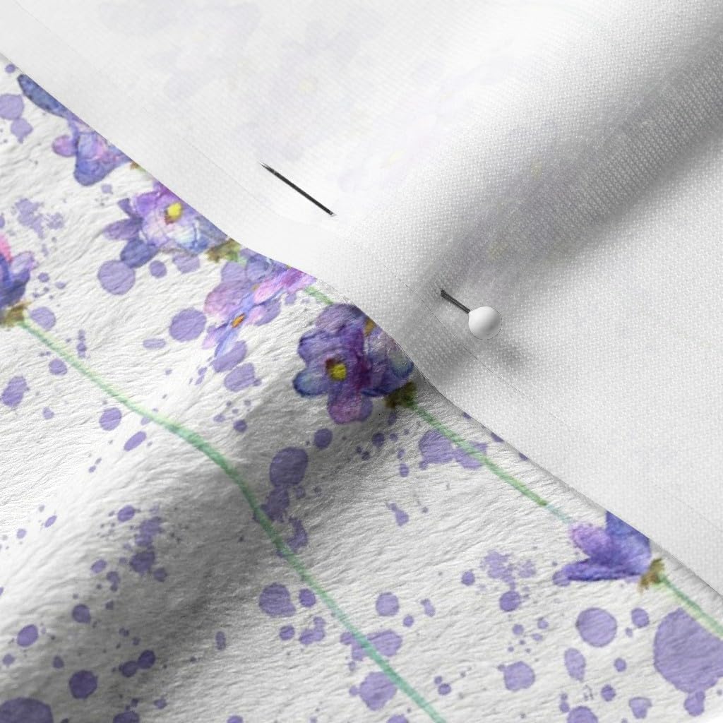 Spoonflower Fabric - Lavender Pattern Flowers Floral Nature Purple Art Plant Watercolor Printed on Minky Fabric by The Yard - Sewing Baby Blankets Quilt Backing Plush