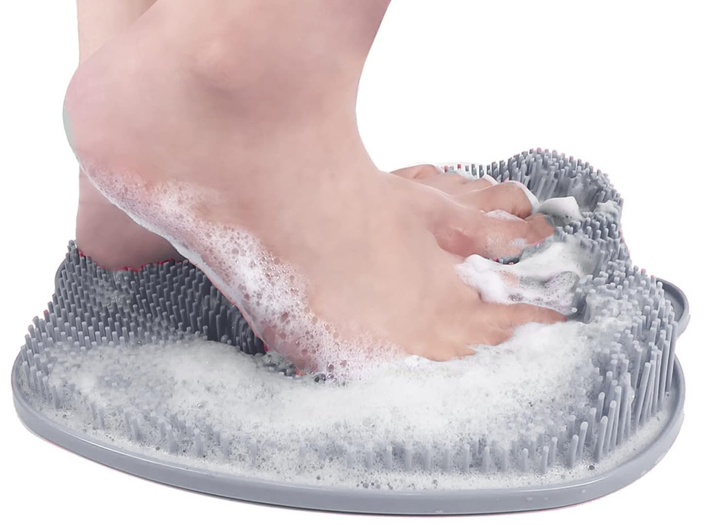 Shower Foot and Back Scrubber Mat with Non-Slip Suction Cups Silicone Massage Pad Cleaner for Dead Skin Removal Foot Circulation & Back Exfoliation Wall Mounted Hands-Free Bath Tool 1 Pack-image-0