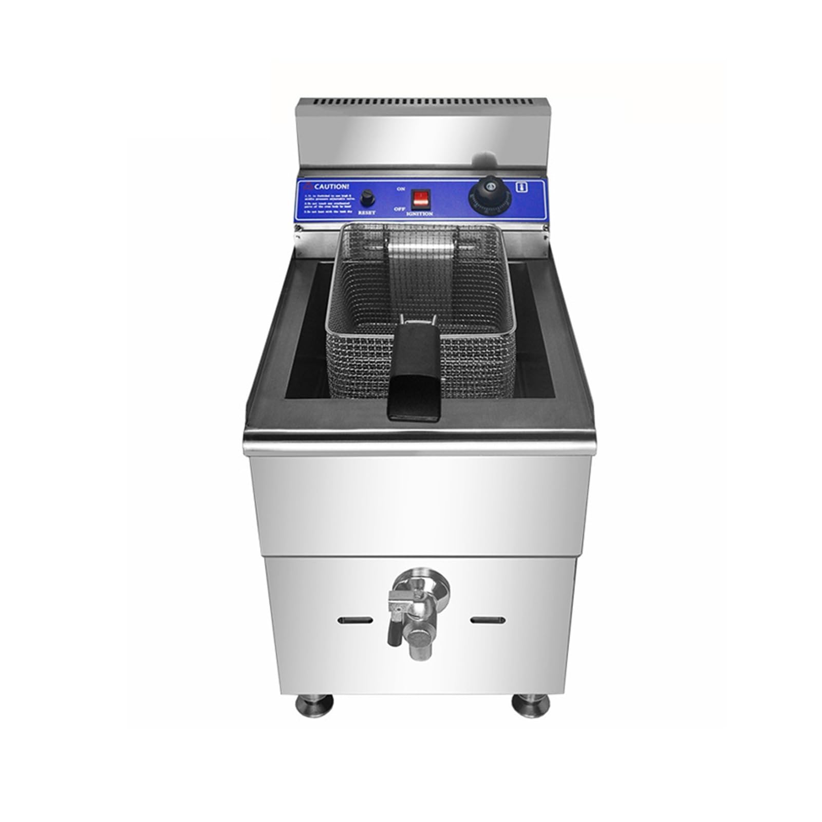 Máquina freidora de gas 18 litros, válvula aceite escritorio un solo cilindro, equipo frito francés for pollo Cocina Fácilmente Una Gran Variedad Alimentos